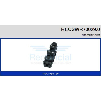 Interrupteur, lève-vitre RECSWR700290 RECOFICIAL