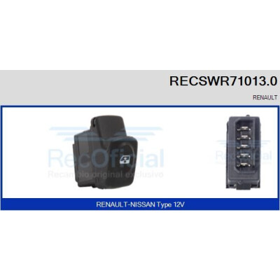 Interrupteur, lève-vitre RECSWR710130 RECOFICIAL