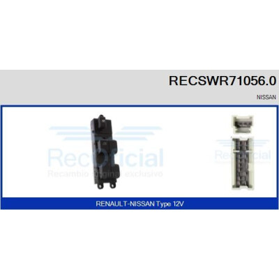 Interrupteur, lève-vitre RECSWR710560 RECOFICIAL
