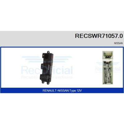 Interrupteur, lève-vitre RECSWR710570 RECOFICIAL