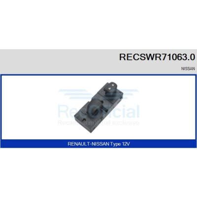 Interrupteur, lève-vitre RECSWR710630 RECOFICIAL