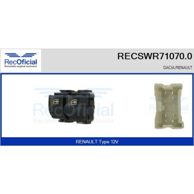 Interrupteur, lève-vitre RECSWR710700 RECOFICIAL