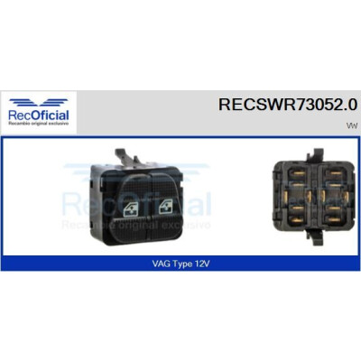 Interrupteur, lève-vitre RECSWR730520 RECOFICIAL