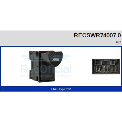 Interrupteur, lève-vitre RECSWR740070 RECOFICIAL
