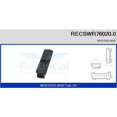 Interrupteur, lève-vitre RECSWR760200 RECOFICIAL