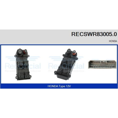 Interrupteur, lève-vitre RECSWR830050 RECOFICIAL
