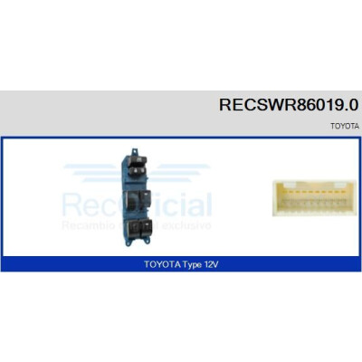 Interrupteur, lève-vitre RECSWR860190 RECOFICIAL