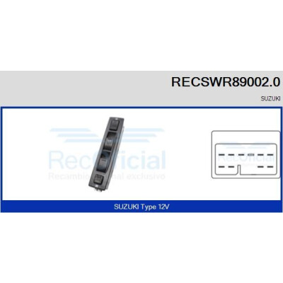 Interrupteur, lève-vitre RECSWR890020 RECOFICIAL