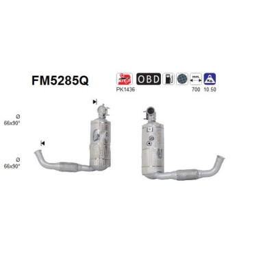 Filtre à particules / à suie, échappement FM5285Q AS