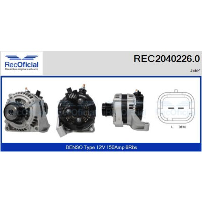 Alternateur REC20402260 RECOFICIAL