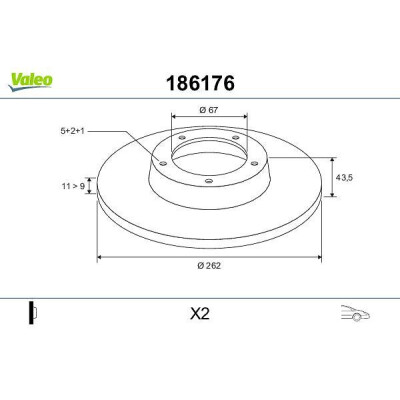 Disque de frein 186176 VALEO