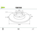 Disque de frein 186184 VALEO