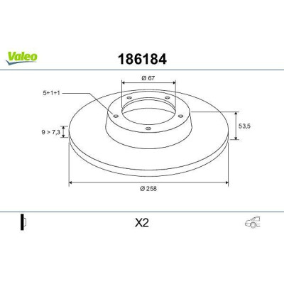 Disque de frein 186184 VALEO