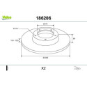 Disque de frein 186206 VALEO