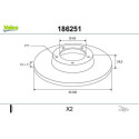 Disque de frein 186251 VALEO