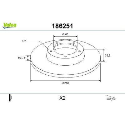 Disque de frein 186251 VALEO