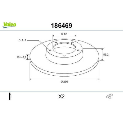 Disque de frein 186469 VALEO