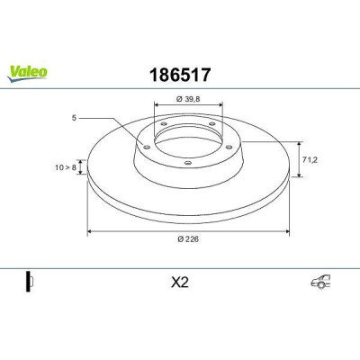 Disque de frein 186517 VALEO