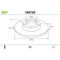 Disque de frein 186729 VALEO