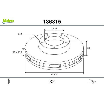 Disque de frein 186815 VALEO
