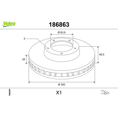 Disque de frein 186863 VALEO