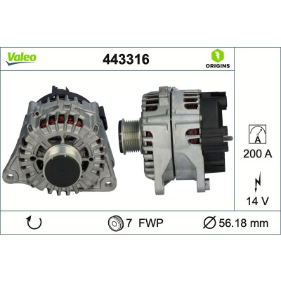 Alternateur 443316 VALEO